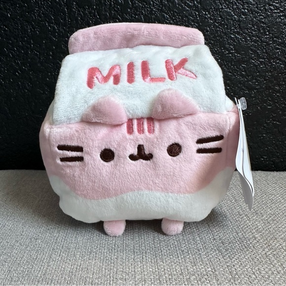 Pusheen Sips 🍓 Strawberry Milk 🥛 Plush NWT 6” - Picture 7 of 8